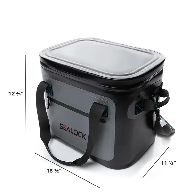 24L Waterproof Soft Cooler Tote Bag with Airtight Zipper for Camping and Fishing